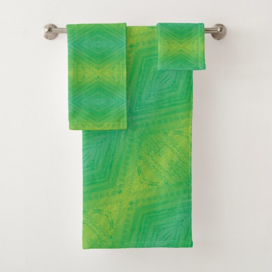 aanvaarding | Geel Groen Blauw Shibori patroon Bad Handdoek (Insitu)