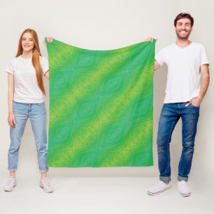 aanvaarding   Geel Groen Blauw Shibori patroon Fleece Deken