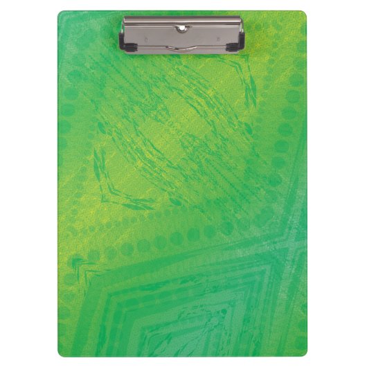 aanvaarding | Geel Groen Blauw Shibori patroon Klembord (Voorkant)