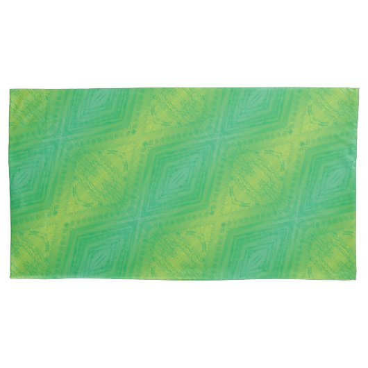 aanvaarding | Geel Groen Blauw Shibori patroon Kussensloop (Voorkant-Links)