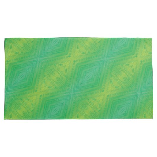 aanvaarding | Geel Groen Blauw Shibori patroon Kussensloop (Voorkant-Rechts)