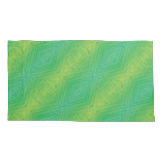 aanvaarding | Geel Groen Blauw Shibori patroon Kussensloop (Achterkant-Links)