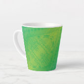 aanvaarding | Geel Groen Blauw Shibori patroon Latte Mok (Linkerhoek)