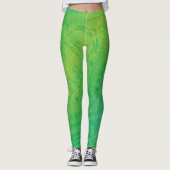aanvaarding | Geel Groen Blauw Shibori patroon Leggings (Voorkant)