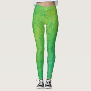 aanvaarding Geel Groen Blauw Shibori patroon Leggings