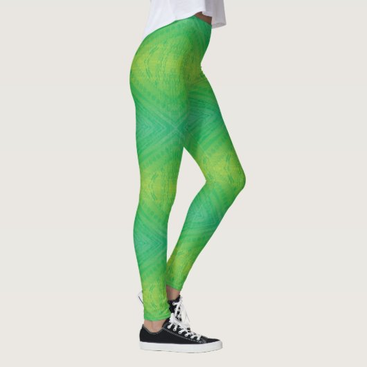 aanvaarding | Geel Groen Blauw Shibori patroon Leggings (Rechts)