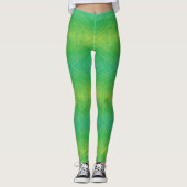 aanvaarding | Geel Groen Blauw Shibori patroon Leggings (Voorkant)