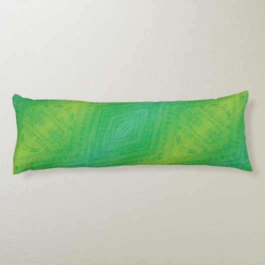 aanvaarding | Geel Groen Blauw Shibori patroon Lichaamskussen (Achterkant)