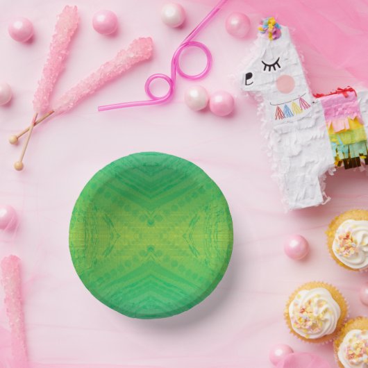 aanvaarding | Geel Groen Blauw Shibori patroon Papieren Kommen (Feest)