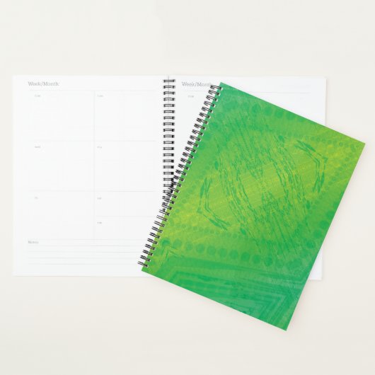aanvaarding | Geel Groen Blauw Shibori patroon Planner (Display)