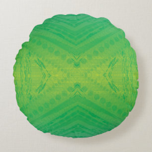 aanvaarding Geel Groen Blauw Shibori patroon Rond Kussen