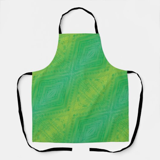 aanvaarding | Geel Groen Blauw Shibori patroon Schort (Voorkant)