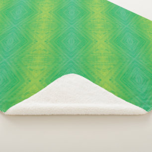 aanvaarding   Geel Groen Blauw Shibori patroon Sherpa Deken