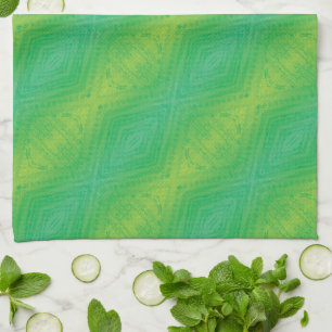 aanvaarding   Geel Groen Blauw Shibori patroon Theedoek