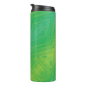 aanvaarding | Geel Groen Blauw Shibori patroon Thermosbeker (Geroteerd rechts)