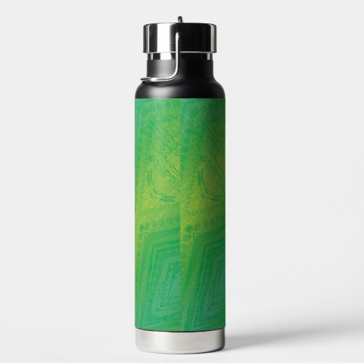 aanvaarding | Geel Groen Blauw Shibori patroon Waterfles (Rechts)