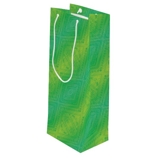 aanvaarding | Geel Groen Blauw Shibori patroon Wijn Cadeautas