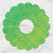 aanvaarding | Geel Groen Blauw Shibori patroon Wijnglaslabel (Voorkant)