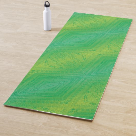 aanvaarding | Geel Groen Blauw Shibori patroon Yogamat (In situ)