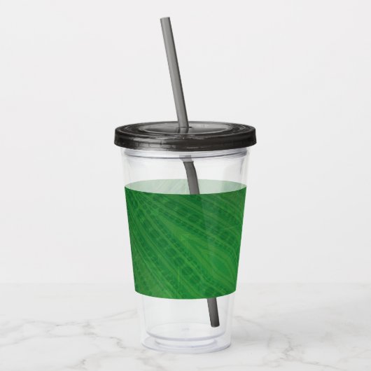 aanvaarding | groen eclectisch boho-patroon acryl drinkbeker (Links)