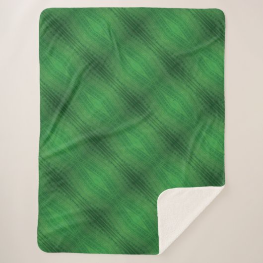 aanvaarding | groen eclectisch boho-patroon sherpa deken (Voorkant)