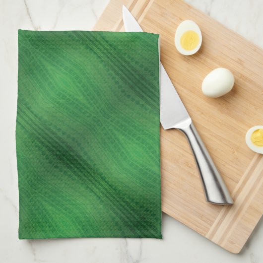 aanvaarding | groen eclectisch boho-patroon theedoek (Quarter Fold)