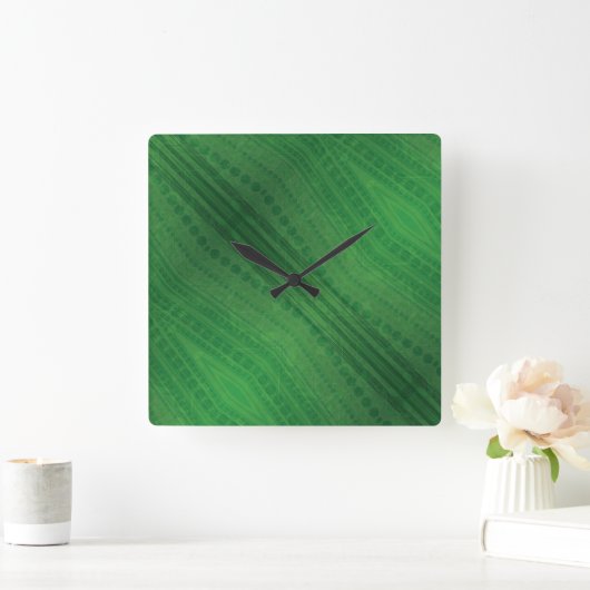 aanvaarding | groen eclectisch boho-patroon vierkante klok (Huis)