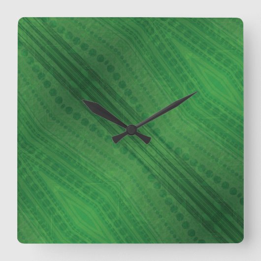 aanvaarding | groen eclectisch boho-patroon vierkante klok (Voorkant)
