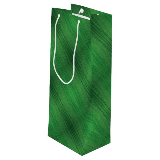 aanvaarding | groen eclectisch boho-patroon wijn cadeautas (Achterkant Gekanteld)