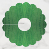 aanvaarding | groen eclectisch boho-patroon wijnglaslabel (Achterkant)