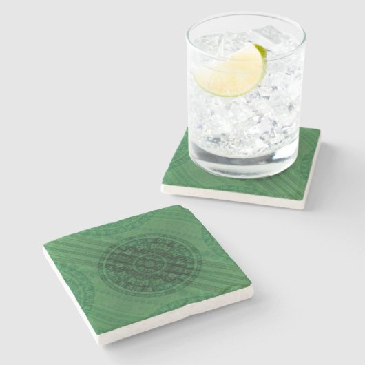 aanvaarding | Groene Meditatie Stenen Onderzetter (Zijkant)
