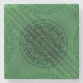 aanvaarding | Groene Meditatie Stenen Onderzetter (Voorkant)