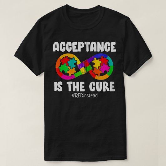 Aanvaarding is het zuivere autisme-bewustmakingszi t-shirt (Design voorkant)