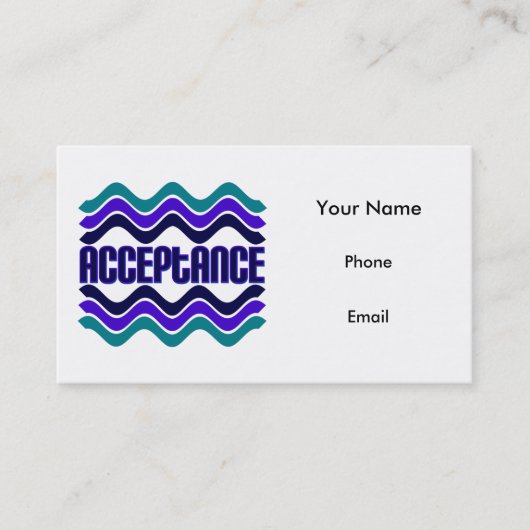 Aanvaarding Quote Blauw Groen Paarse Visitekaartje (Voorkant)