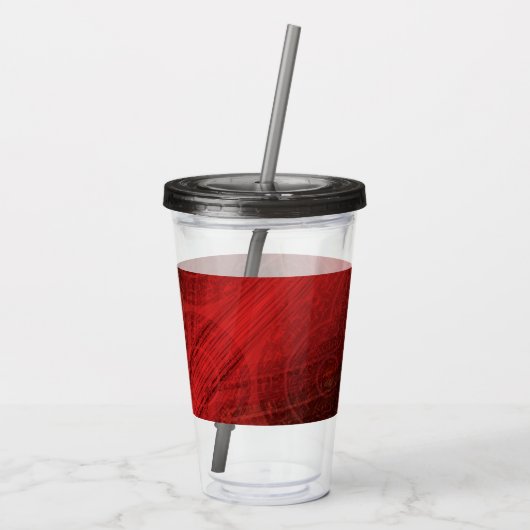 aanvaarding | Rode Meditatie Acryl Drinkbeker (Achterkant)