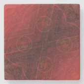 aanvaarding | Rode Meditatie Stenen Onderzetter (Voorkant)