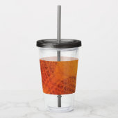 aanvaarding | Rode Sinaasappel Gele Boho Medallion Acryl Drinkbeker (Voorkant)