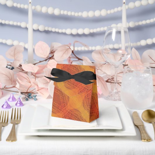 aanvaarding | Rode Sinaasappel Gele Boho Medallion Bedankdoosjes (Huwelijk)