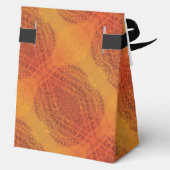 aanvaarding | Rode Sinaasappel Gele Boho Medallion Bedankdoosjes (Achterkant)