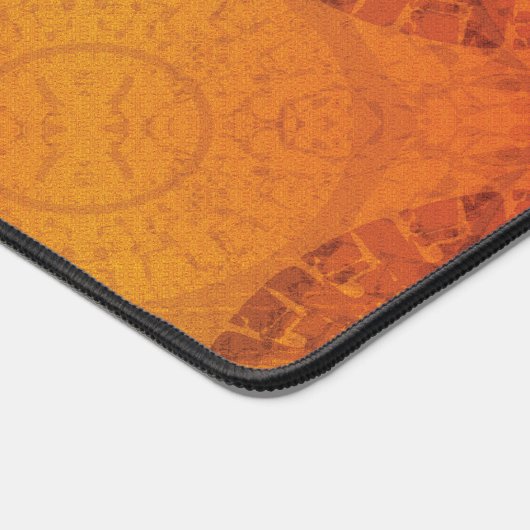 aanvaarding | Rode Sinaasappel Gele Boho Medallion Bureaumat (Hoek)