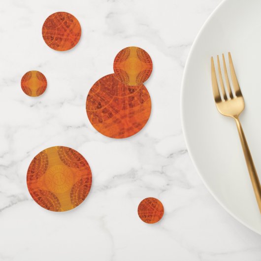 aanvaarding | Rode Sinaasappel Gele Boho Medallion Confetti (Groep)