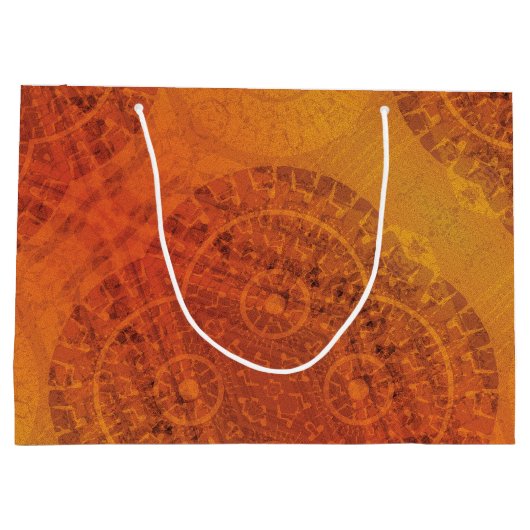 aanvaarding | Rode Sinaasappel Gele Boho Medallion Groot Cadeauzakje (Achterkant)