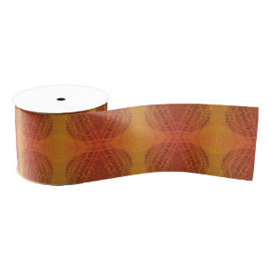 aanvaarding   Rode Sinaasappel Gele Boho Medallion Grosgrain Lint