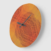 aanvaarding | Rode Sinaasappel Gele Boho Medallion Grote Klok (Hoek)