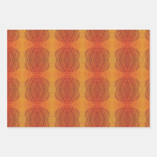 aanvaarding | Rode Sinaasappel Gele Boho Medallion Inpakpapier Vel (Voorkant 2)