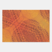 aanvaarding | Rode Sinaasappel Gele Boho Medallion Inpakpapier Vel (Voorkant)