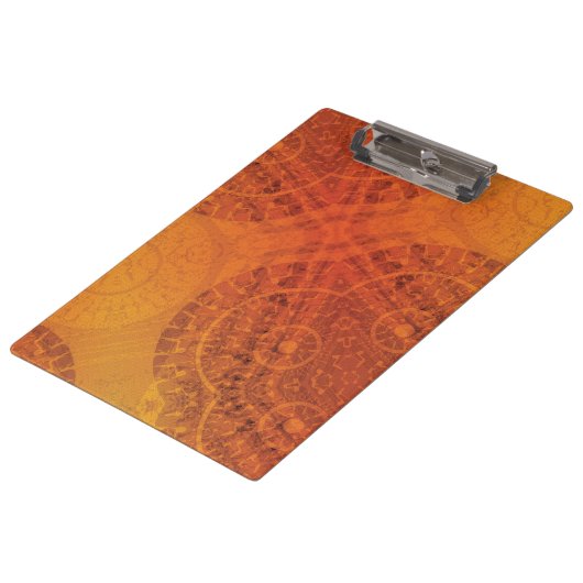 aanvaarding | Rode Sinaasappel Gele Boho Medallion Klembord (Gekanteld)