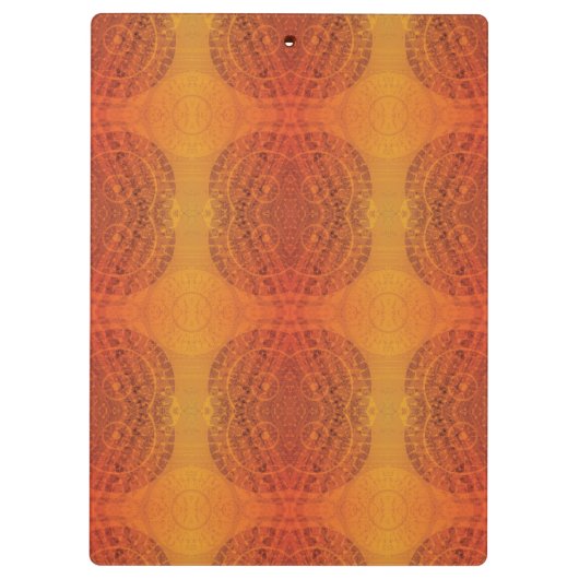 aanvaarding | Rode Sinaasappel Gele Boho Medallion Klembord (Achterkant)