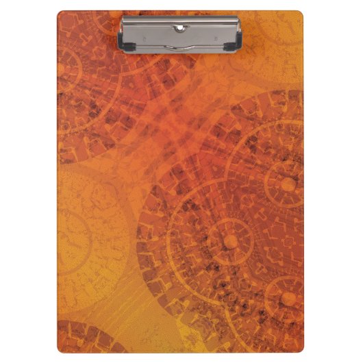 aanvaarding | Rode Sinaasappel Gele Boho Medallion Klembord (Voorkant)
