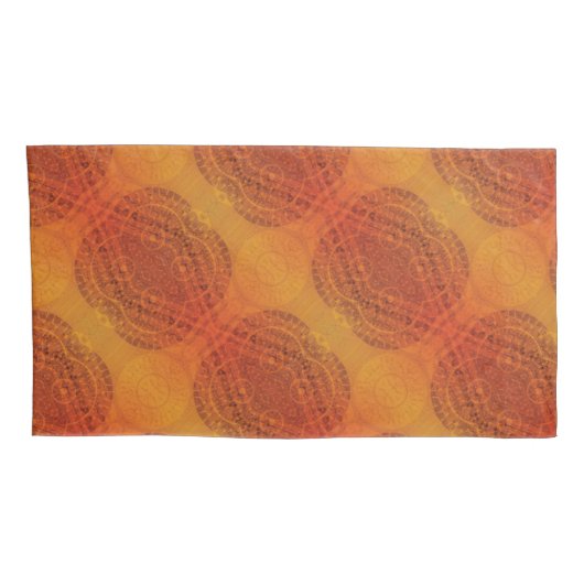 aanvaarding | Rode Sinaasappel Gele Boho Medallion Kussensloop (Achterkant-Rechts)